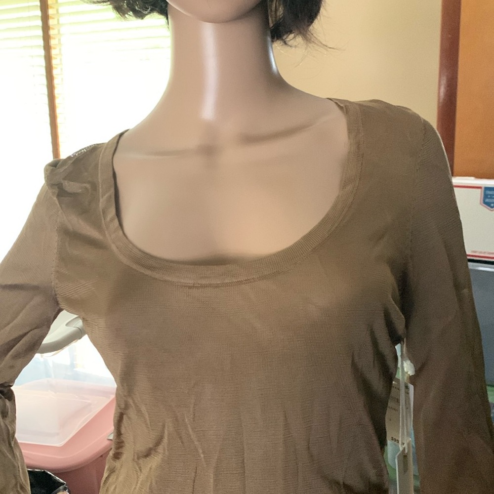 NWT Good American Scoop Neck Sheer Bodysuit